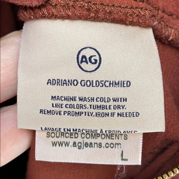 New AG Paneled Isabelle Overall for Anthropologie large Rust Autumn fall pumpkin - Picture 8 of 10